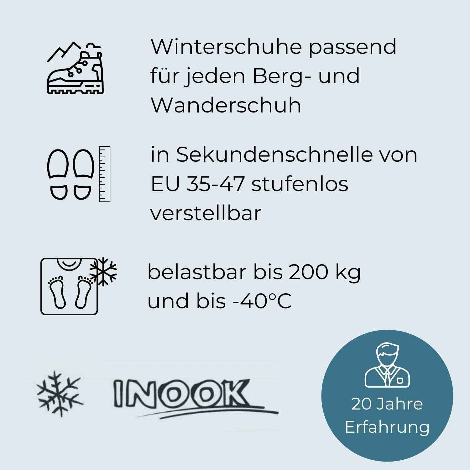 Inook AXM Schneeschuhe Mit Steighilfe - EU 36-47 - Set Mit Praktischer Tragetasche - Individuell Größenverstellbar Mit Vielen Patentierten Funktionen