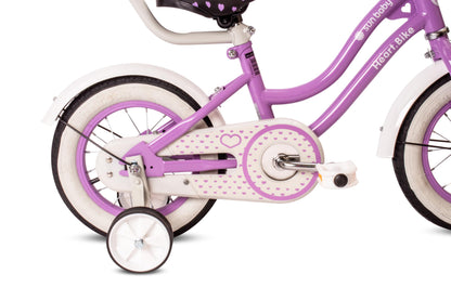 sun baby Mädchenfahrrad 12, 14 und 16 Zoll Radgröße Heart Bike zur Auswahl, mit Abnehmbarer Schubstange, Kinderfahrrad für Mädchen von 2 bis 6 Jahre