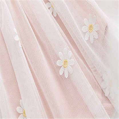 Toddler Baby Girl Clothing Set Long Sleeve Ruffle Daisy Printed Tulle Tutu Skirt One Piece Romper Dress Autumn Outfit