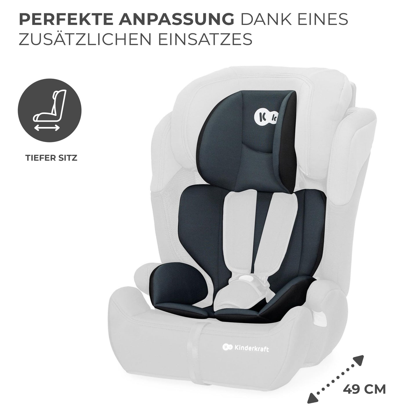 Kinderkraft Kinderautositz COMFORT UP I-SIZE, Autokindersitz, Kindersitz, ein Autositz für Kinder von 76-150 cm, 5-Punkt-Sicherheitsgurt, Einstellbare Kopfstütze, ECE R129/03, Grau - Meloni2