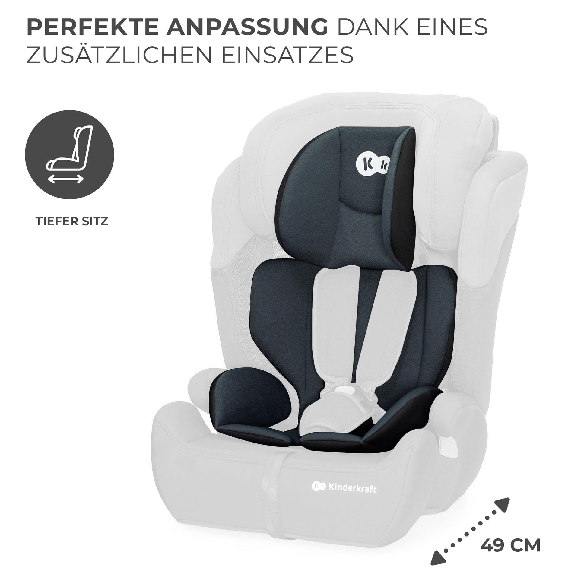 Kinderkraft Kinderautositz COMFORT UP I-SIZE, Autokindersitz, Kindersitz, ein Autositz für Kinder von 76-150 cm, 5-Punkt-Sicherheitsgurt, Einstellbare Kopfstütze, ECE R129/03, Grau - Meloni2
