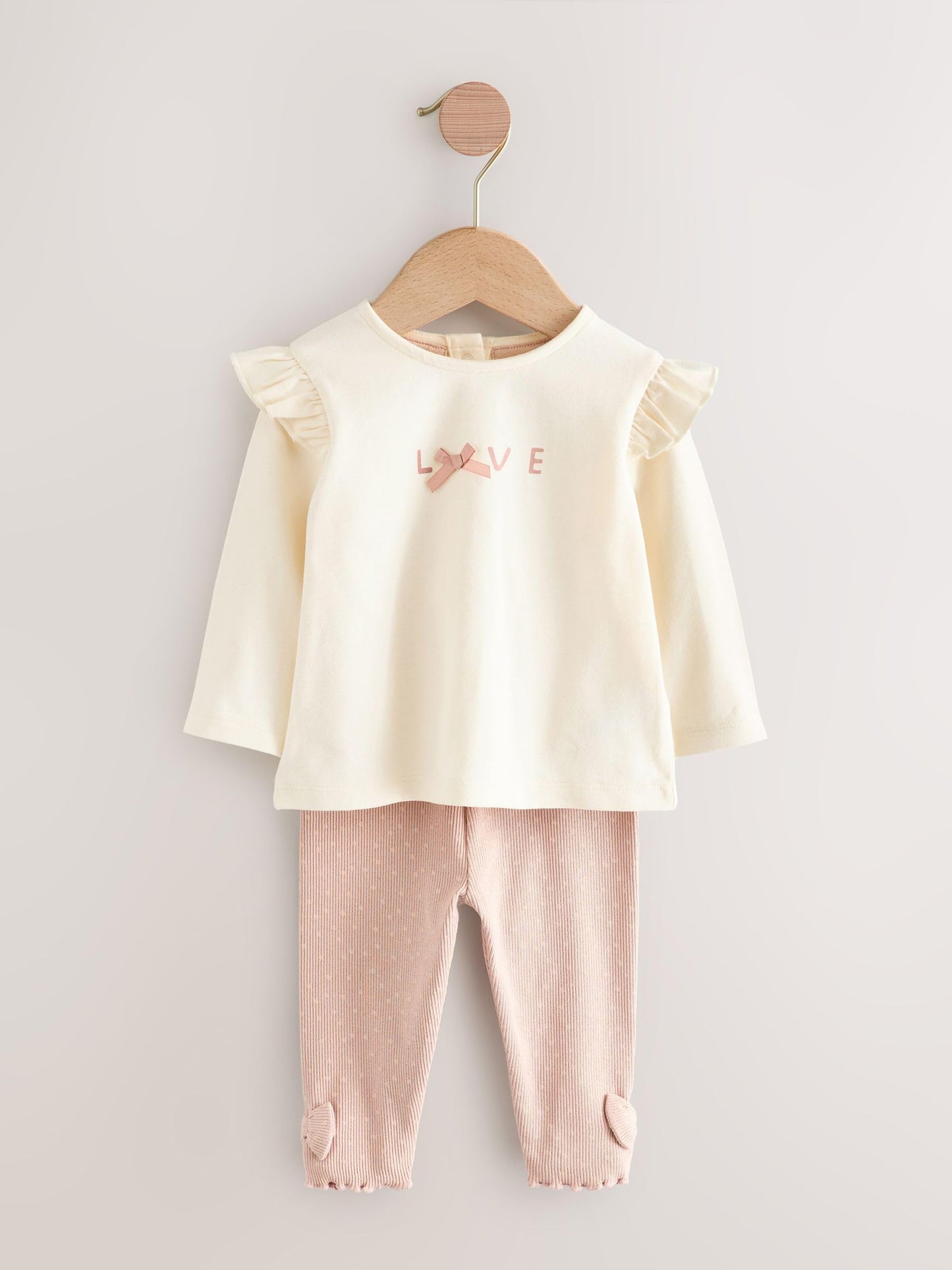 NEXT Baby Mädchen Baby Fellweste, Oberteil und Leggings im 3-teiligen Set