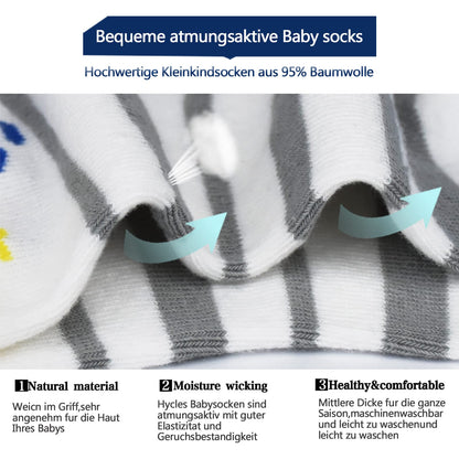 HYCLES Baby ABS Socks Children 0-7 Years 12 Pairs Stopper Socks Children Non-Slip Socks Child Boys Girls 23-26 27-30 Toddler Socks Baby