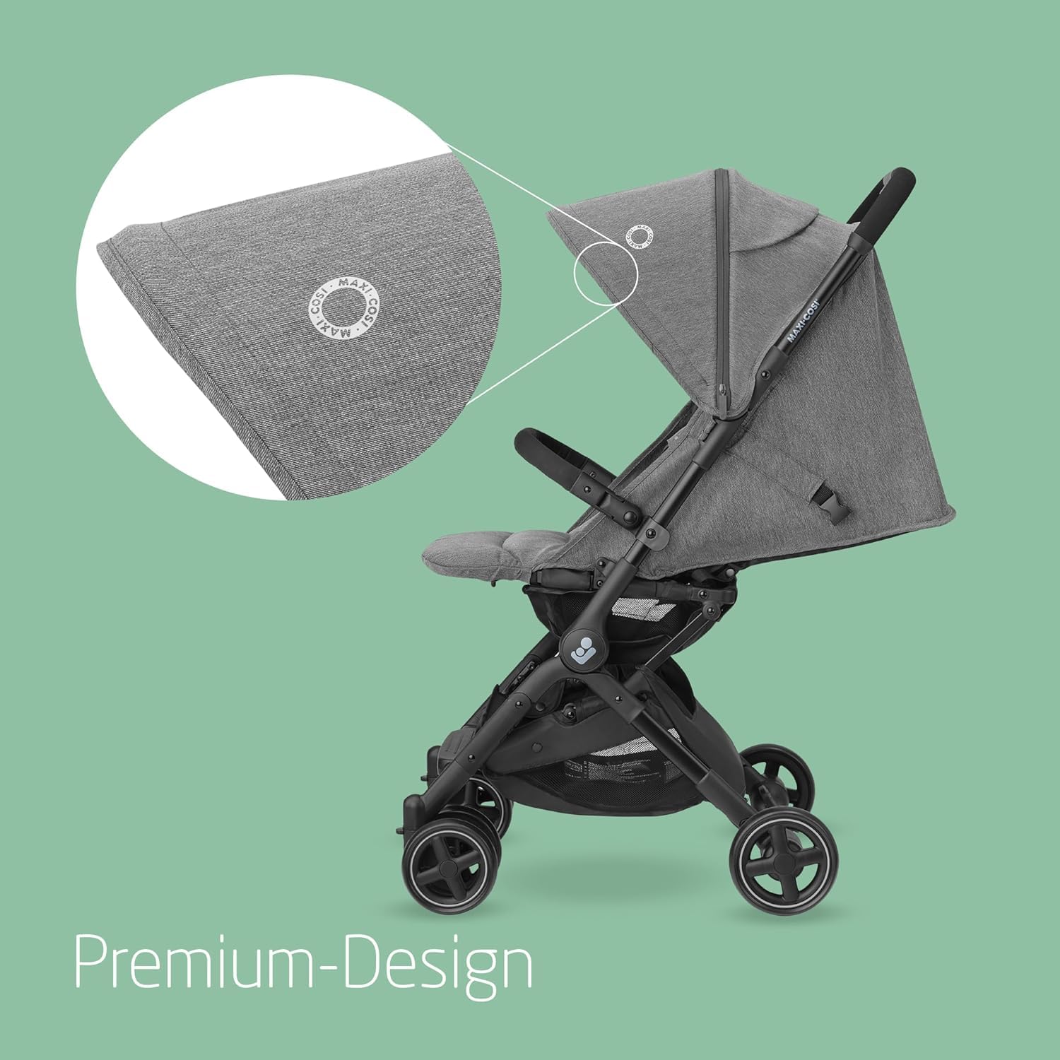 Maxi-Cosi Lara2 Baby Kinderwagen, 0–4 Jahre, 0–22 kg, federleichter, kompakter Buggy, 3 Liegepositionen, flache Liegeposition, klein zusammenklappbar, Schultergurt, Essential Black - Meloni2