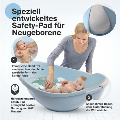 BabybeFun Baby Badewanne mit Badewanneneinsatz für Neugeborene [Testsieger] Rutschfeste Babybadewanne für Babys und Kleinkinder [0-12 Monate] Babywanne für Dusche Badewanne Weiß
