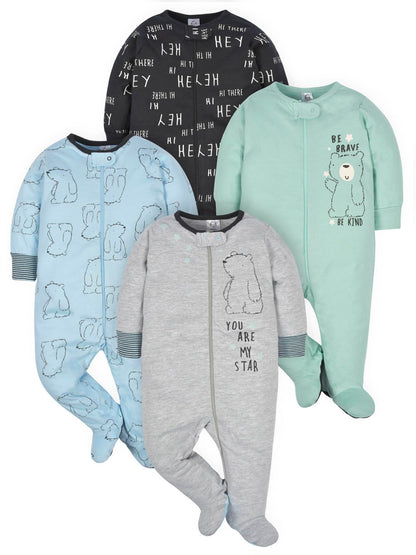 Gerber Baby Jungen Sleep ‚N Play Socken Baby und Kleinkind Schläfer 4er Pack
