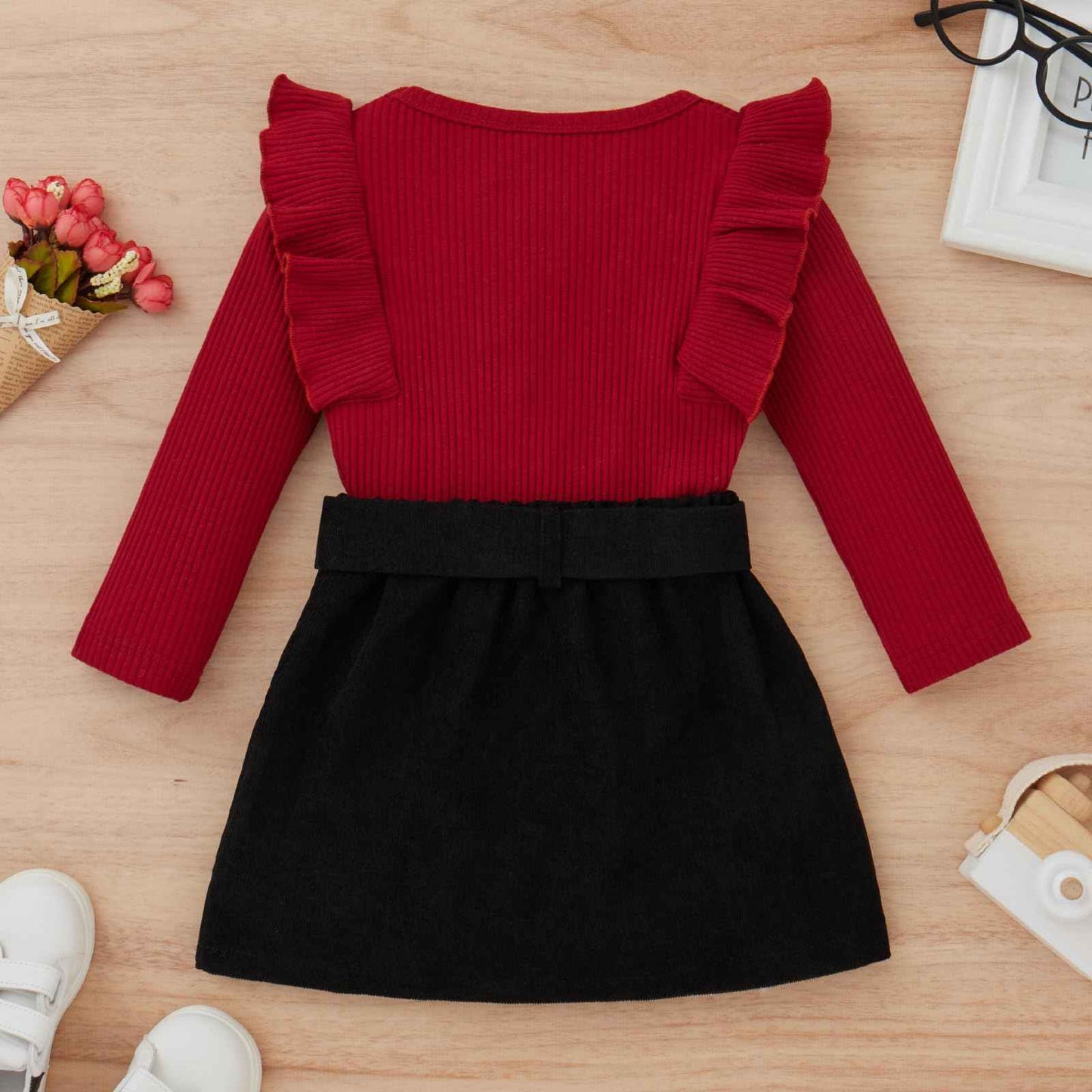 Geagodelia Baby Girl Clothing Outfit Baby Clothing Set Long Sleeve Top + Skirt Newborn Soft Baby Set Two Piece