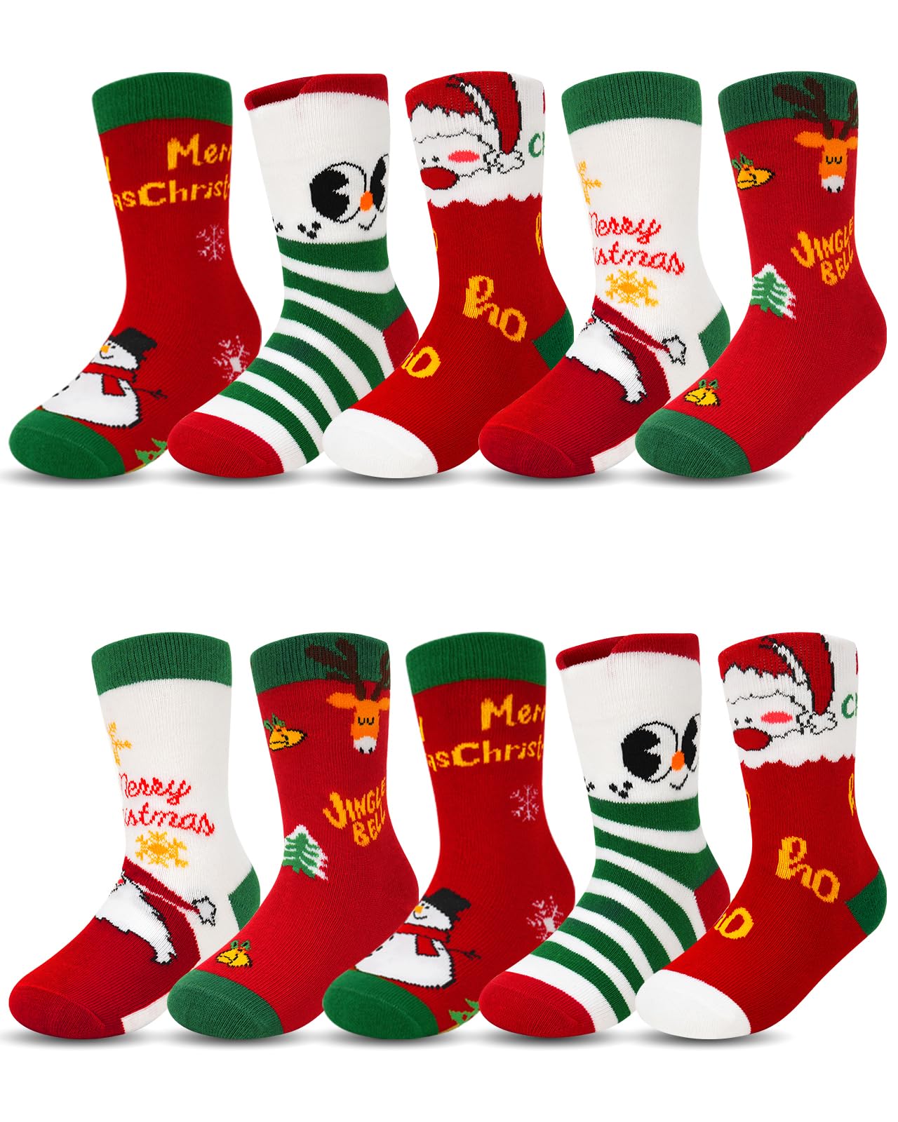 Kyopp 10 Paar Socken Kinder Mädchen und Jungen Klassisch Socken Lustig Cotton Socken Crew Socks Winter/Sommer