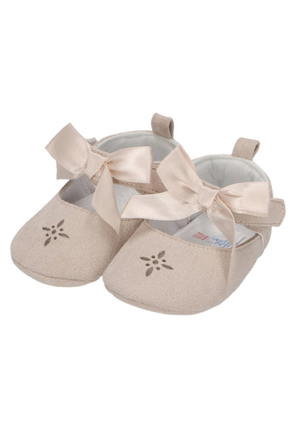 Sterntaler Baby Ballerina Bow - Comfortable ballerina with sewn-on non-slip heart sole and velcro fastener - Baby ballerina girl lined with terry cloth 