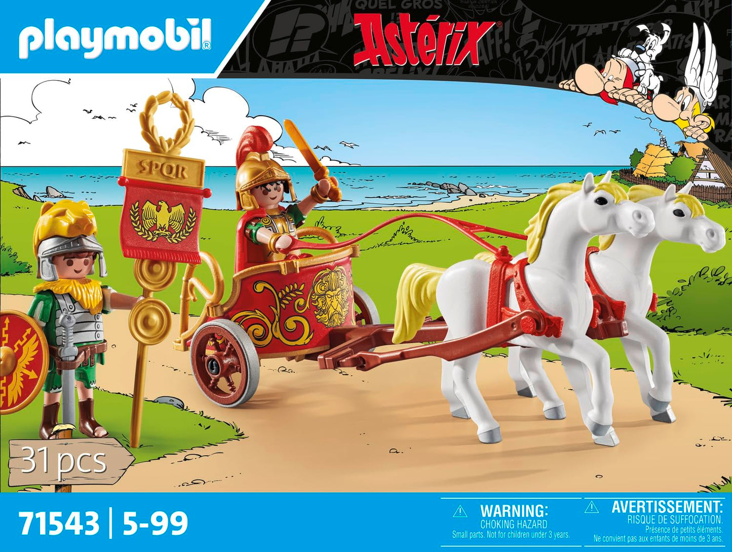 PLAYMOBIL Asterix 71542 Roman Camp, Exciting Conquest of the Camp by the Gauls, Includes Magic Potion for More Body Strength, Detailed Toy for Children from 5 Years
