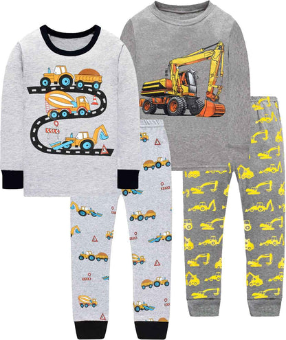 EULLA Boys Dinosaur Pyjamas, Cotton Long Sleepwear, Children's Pyjamas