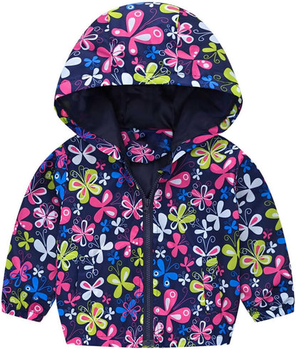 KQIVAM Children's Rain Jacket Transition Jacket Waterproof Outdoor Jacket Windproof with Hood Waterproof Jacket for Children Unisex Rainwear for Girls and Boys 