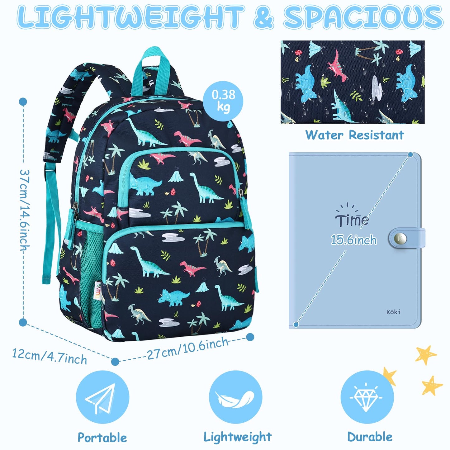 Kinderrucksack für Mädchen 5–8 Jahre, 12L Leichter & Wasserabweisender mit Brustgurt, Perfekt für Vorschule & Grundschule，Regenbogen