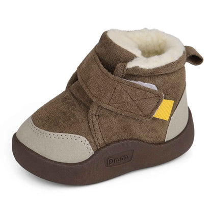 MASOCIO Winter Shoes Baby Boots Boys Girls Baby Shoes Winter Plush Flat Rubber Non-Slip Size 18-23 EU