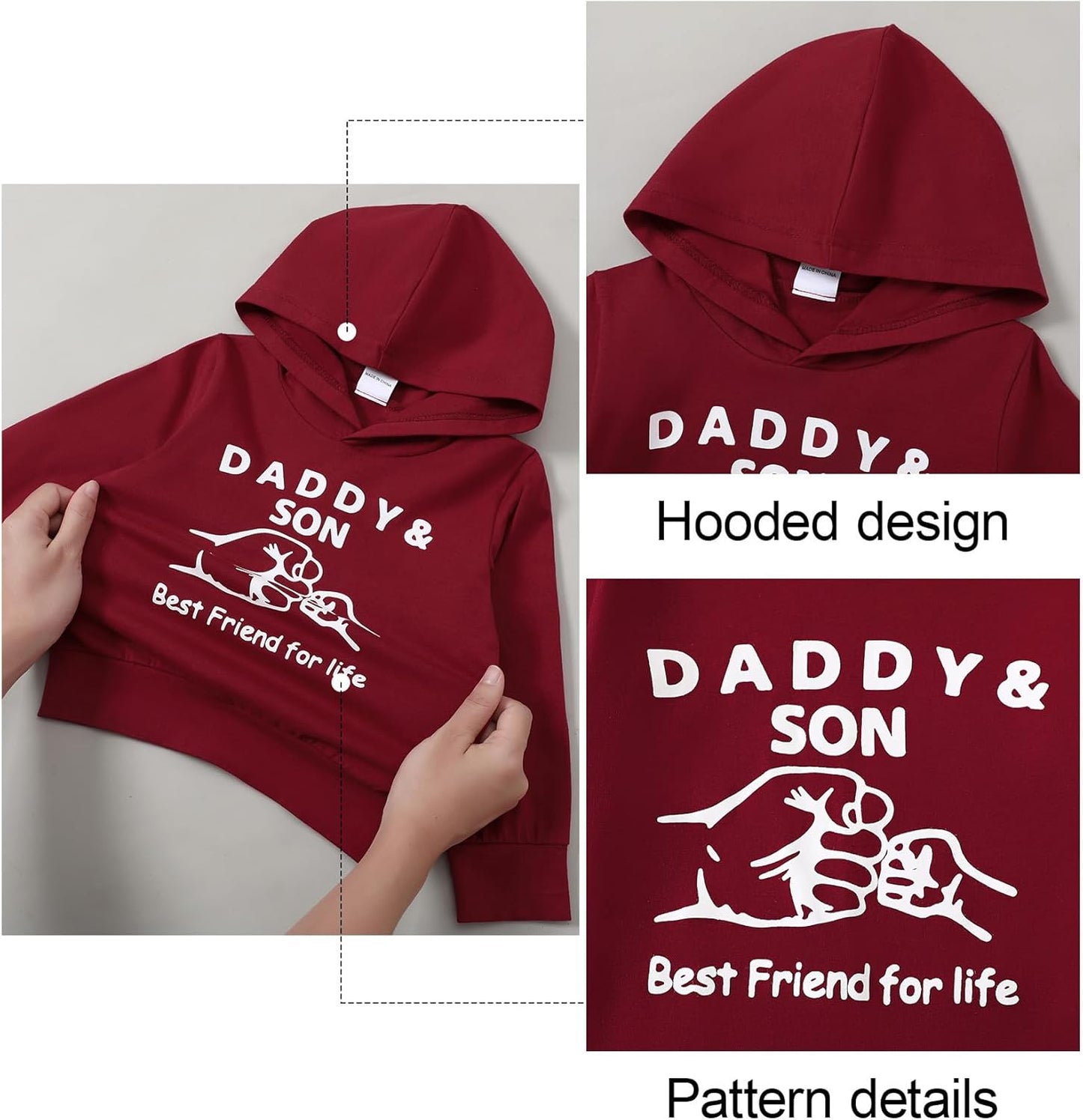 SOLOYEE Baby Boys Outfits Clothing Sets Toddler Clothing Boy 1-5 Years Letter Pattern Long Sleeves with Hood Sweatshirt and Baby Jeans Boy 2-Piece Set
