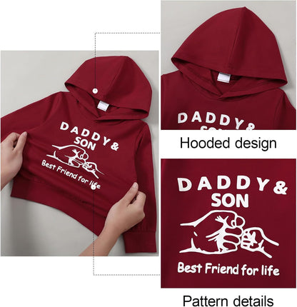 SOLOYEE Baby Boys Outfits Clothing Sets Toddler Clothing Boy 1-5 Years Letter Pattern Long Sleeves with Hood Sweatshirt and Baby Jeans Boy 2-Piece Set