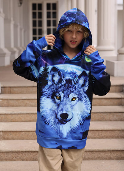 Fanient Children's / Boys' / Girls' Hoodies, 3D Print, Vivid Animal Cartoon Graphic Sweatshirt, Pocket Pullover Hoodie for 6-16 Years 