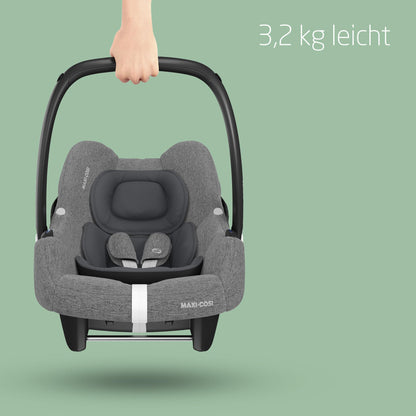 Maxi-Cosi CabrioFix i-Size, Babyschale, 0–12 Monate, max. 12 kg, leichter i-Size Kindersitz (3,2 kg), Sonnenverdeck, gepolsterter Sitz, für viele Maxi-Cosi Kinderwagen, Essential Green - Meloni2