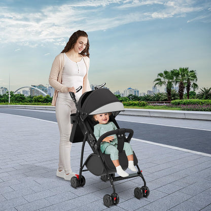 Kinderbuggy, Klein Zusammenklappbar Kinderwagen,Rücken und Fußstützenverstellung,Hinterradbremse,5-Punkt-Gurt,Einfaches Ein-Hand-Falten,Baby Reisebuggy