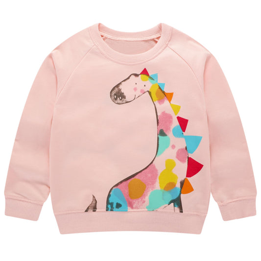 Codkkre Girls' Sweatshirt for Children Cute Cartoon Sweater Girls Long Sleeve Cotton Shirts Age 2-10 Years