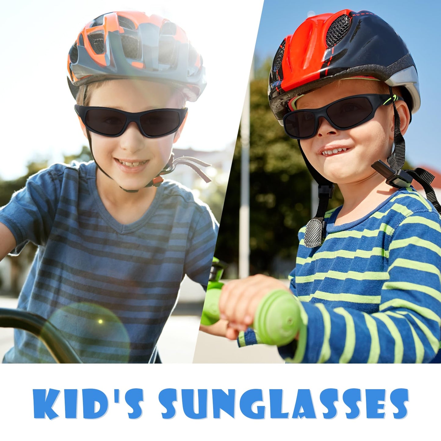 Hifot Sonnenbrille Kinder Polarisierte Sportbrille für Jungen und Mädchen UV400 Schutz gegen UltravioletteFahrradbrille Silikon Sonnenstrahlen Alter 3-12 Jahre