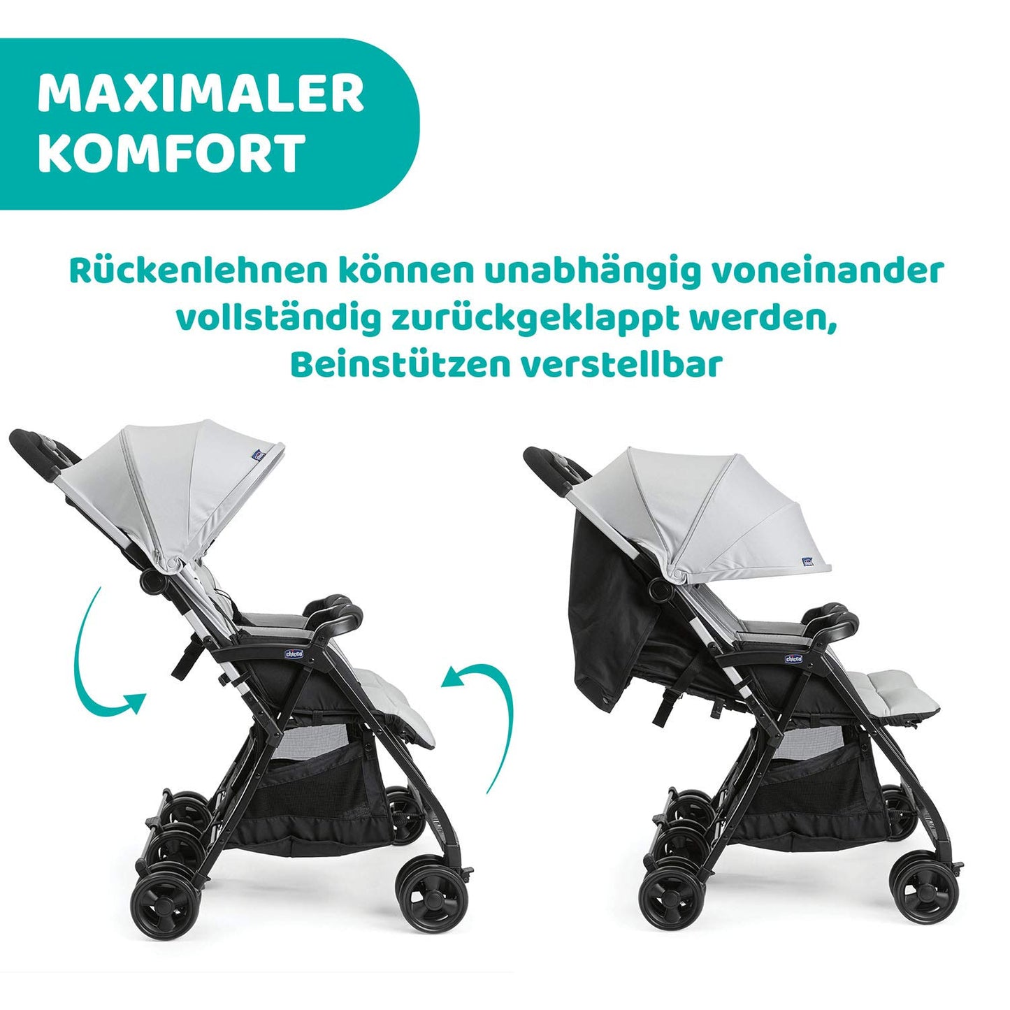 Chicco OHlalà Twin Twin Pushchair from Birth to 15 kg, Pram for Twins and Siblings, Adjustable Foldable Twin Buggy, Rain Cover and Extendable Hood