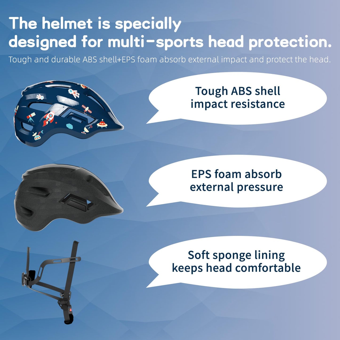 KORIMEFA Toddler Helmet Children's Bicycle Helmet Baby Multi-Sport Adjustable Helmet Sports Helmet Cycling Bicycle Scooter Skateboard Helmet Lightweight for Children Boys Girls from 2-8 Years Old