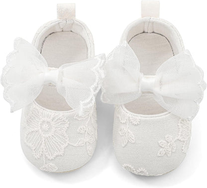Cheerful Mario Baby Mädchen Schuhe Baby Ballerina Schuhe Lauflernschuhe Taufe Schuhe mit Bowknot PU Leder Babyschuhe