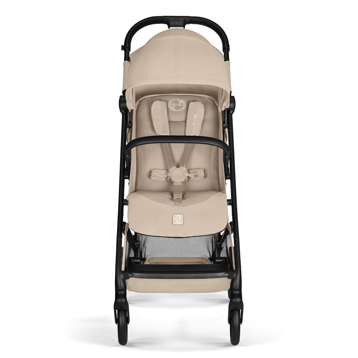 Cybex Gold Kinderwagen Beezy mit One-Pull Harness, Ab Geburt bis ca. 4 Jahre (max. 22 kg), Kompakt und ergonomisch, Magic Black (Schwarz mit schwarzem Rahmen)