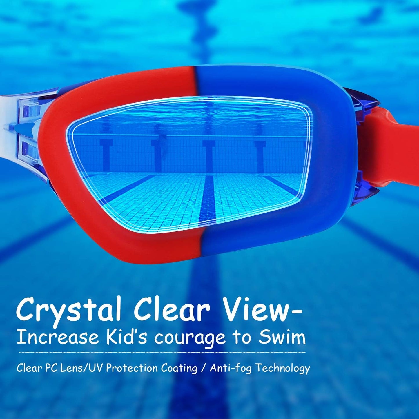 COOLOO Schwimmbrille Kinder, 2 Stück Schwimmbrille für Kinder Kind Jungen Mädchen Junior 3-15 Jahre,Anti-Fog,Kein Auslaufen
