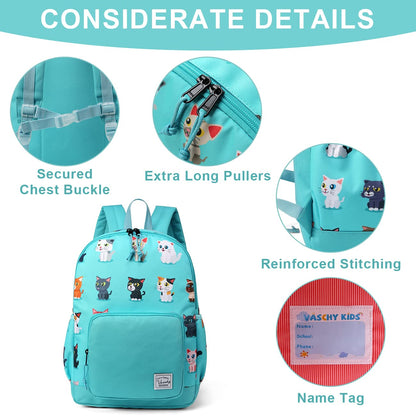 Rucksack für Mädchen, 4-6 Jahre, Schulrucksack mit Seitentaschen und Brustgurt, 127-Einhorn, one size, Niedlich