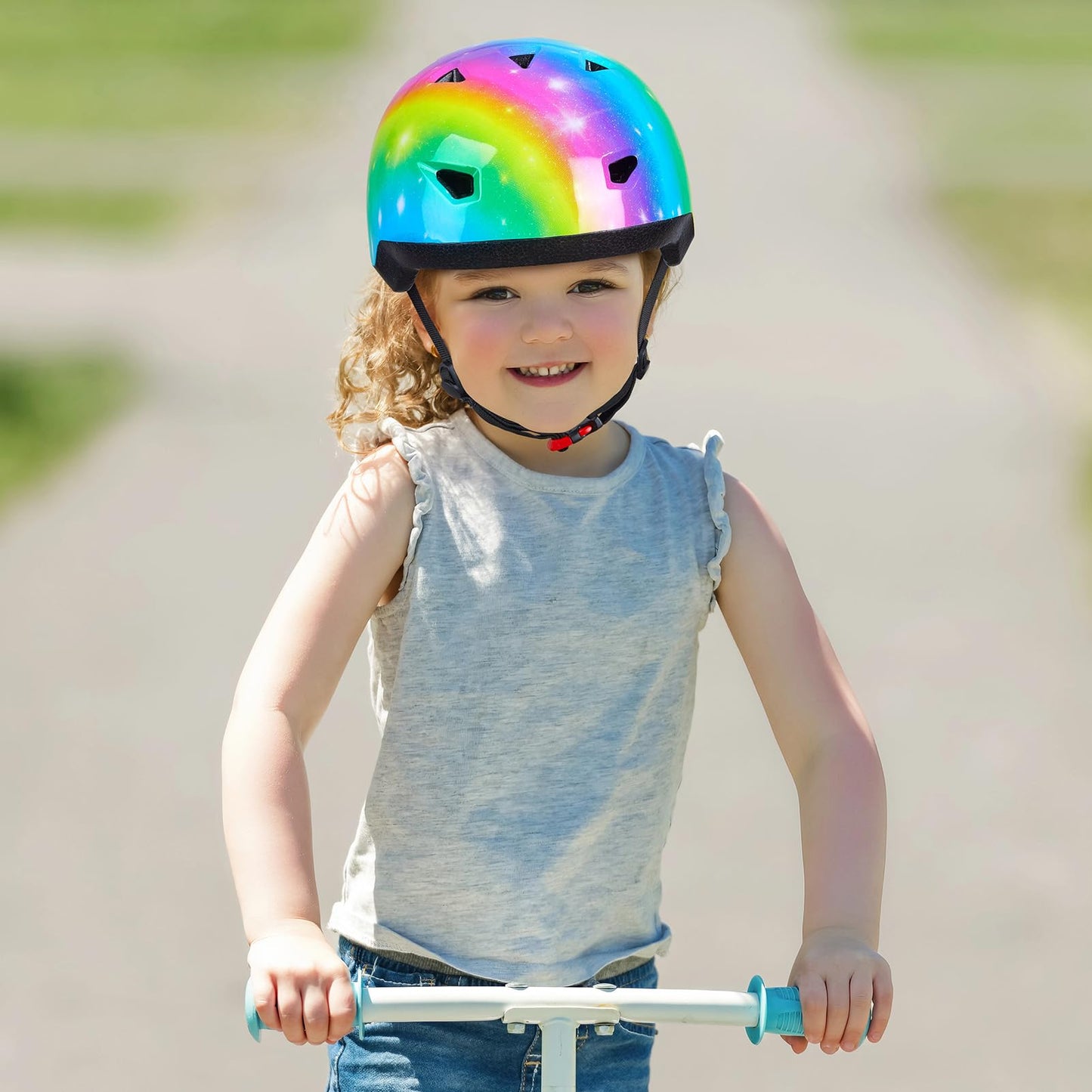 Kinder Fahrradhelm für 1-3 Jahre,Einhorn Helm für Mädchen,Verstellbarer Kinderhelm für Fahrrad,Skateboard,Scooter,Skaten