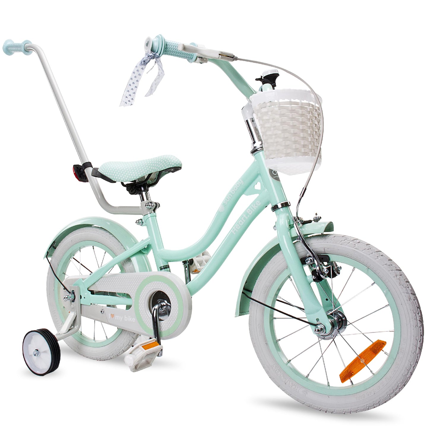 sun baby Mädchenfahrrad 12, 14 und 16 Zoll Radgröße Heart Bike zur Auswahl, mit Abnehmbarer Schubstange, Kinderfahrrad für Mädchen von 2 bis 6 Jahre - Meloni2