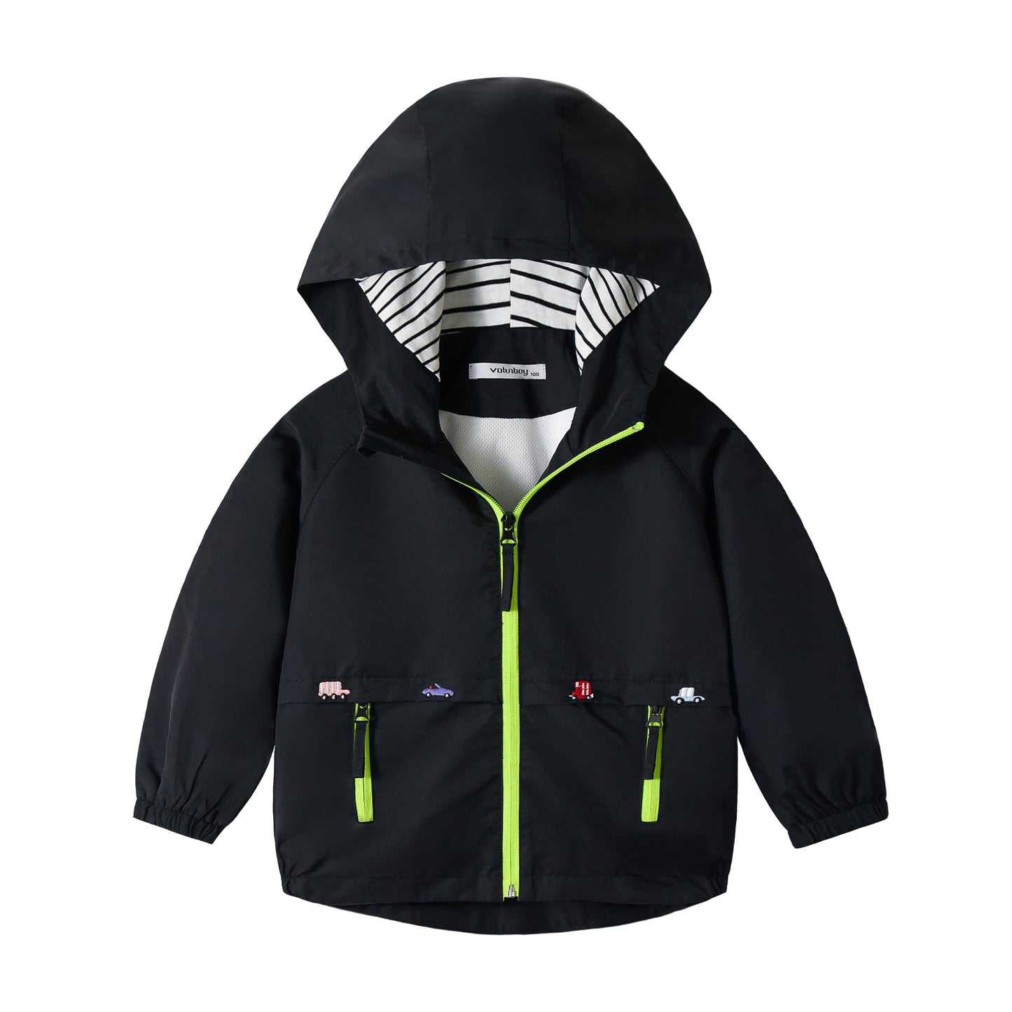 Volunboy Baby Hooded Jackets, Boys Long Sleeve Windproof Coat Cartoon Print Jackets