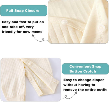 Baby Kleidung Neugeborene 100% Baumwolle Weiche Langarm Strampler Baby Bodys Neugeborene Kleidung für Jungen und Mädchen, Bequeme Baby Strampler Neugeborene Kleidung Jungen Mädchen