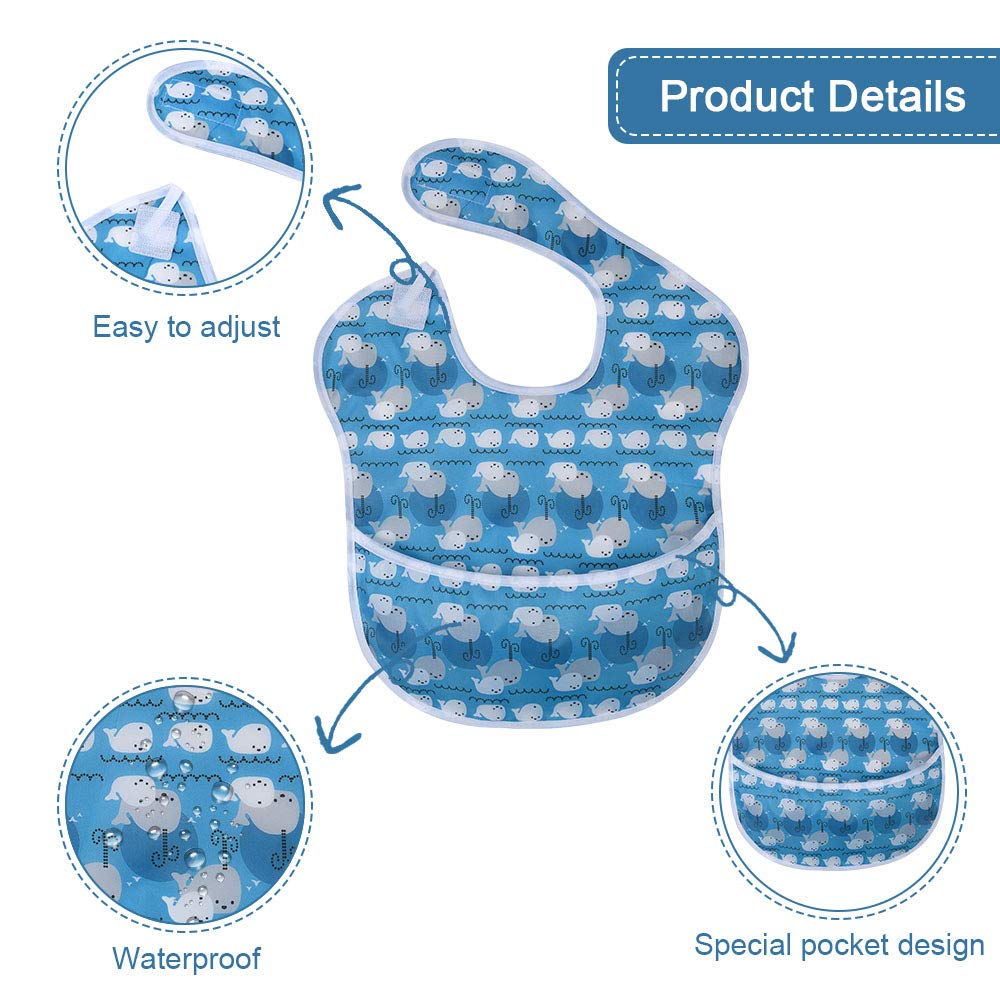 Vicloon Baby Bibs, 10 Pack Soft Absorbent and Waterproof Bibs Dribble Bibs Burp Cloths Baby with Snap Fastener for Baby Boys and Girls Toddlers 