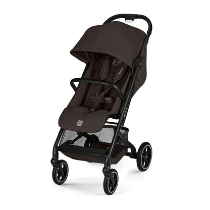 Cybex Gold Kinderwagen Beezy mit One-Pull Harness, Ab Geburt bis ca. 4 Jahre (max. 22 kg), Kompakt und ergonomisch, Magic Black (Schwarz mit schwarzem Rahmen)