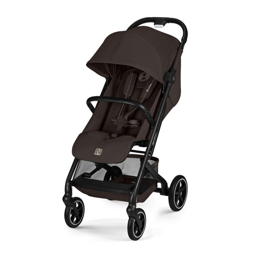 Cybex Gold Kinderwagen Beezy mit One-Pull Harness, Ab Geburt bis ca. 4 Jahre (max. 22 kg), Kompakt und ergonomisch, Magic Black (Schwarz mit schwarzem Rahmen)