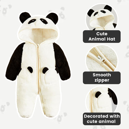 JiAmy Baby Winter Snowsuit, Toddler Girls Boys Warm Fleece Jumpsuit Fleece Romper Girls Boys Long Sleeve Jumpsuit 0-12 Months