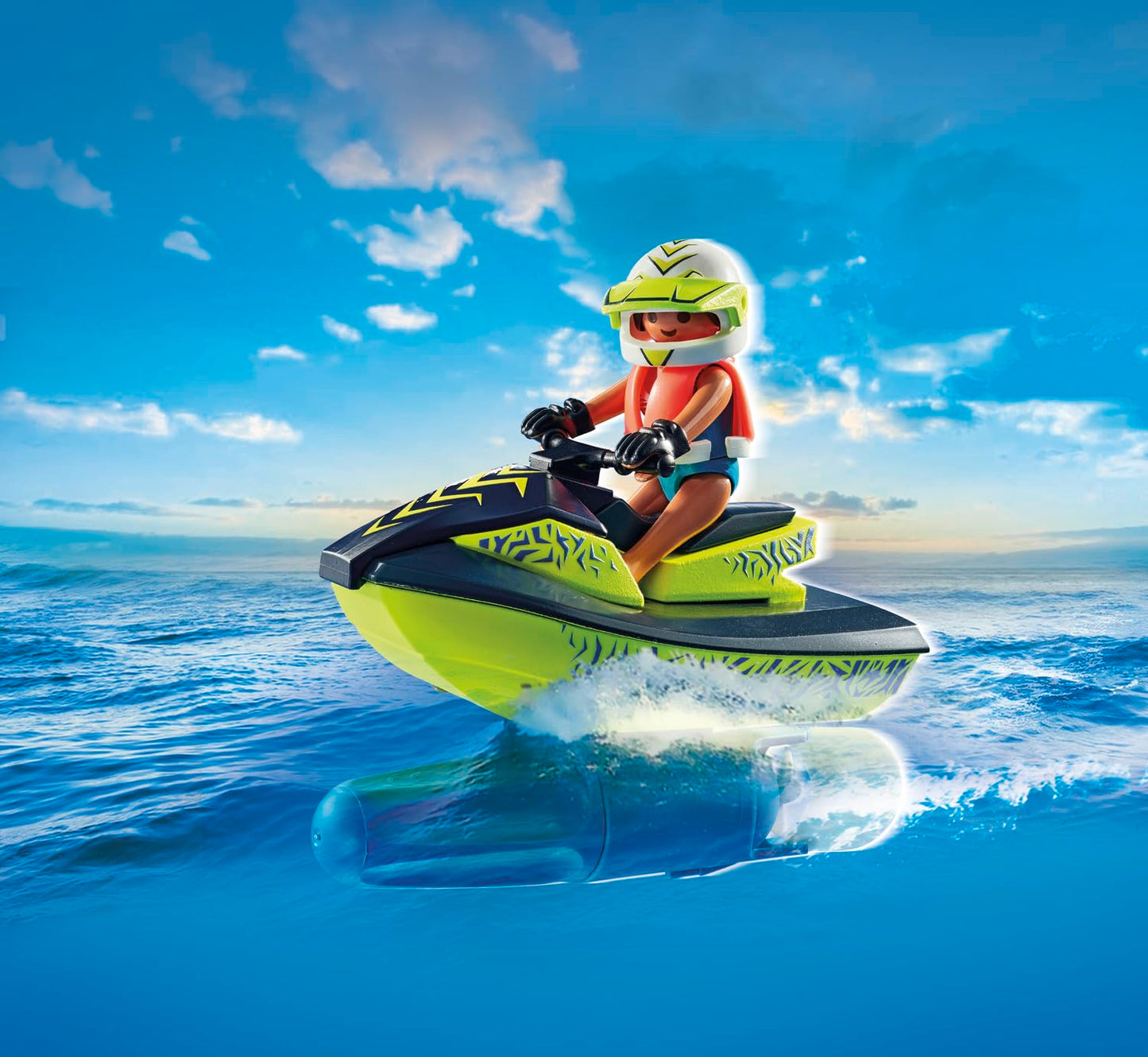 PLAYMOBIL Action Heroes 71464 Fire Boat with Aqua Scooter, Exciting Water Rescue, Includes Diving Goggles, Flippers and Life Jacket, Realistic Toy for Children from 4 Years