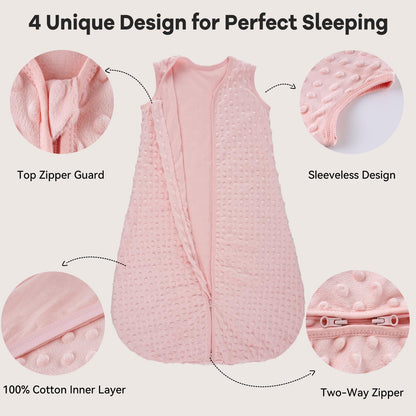 Unnivoll Baby Sleeping Bag, 1.5 Tog Baby Sleeping Bag, 0-6 Months, Pack of 2, Sleeping Bag, Winter, Autumn, 67 cm, for Boys and Girls, Newborns, Coffee