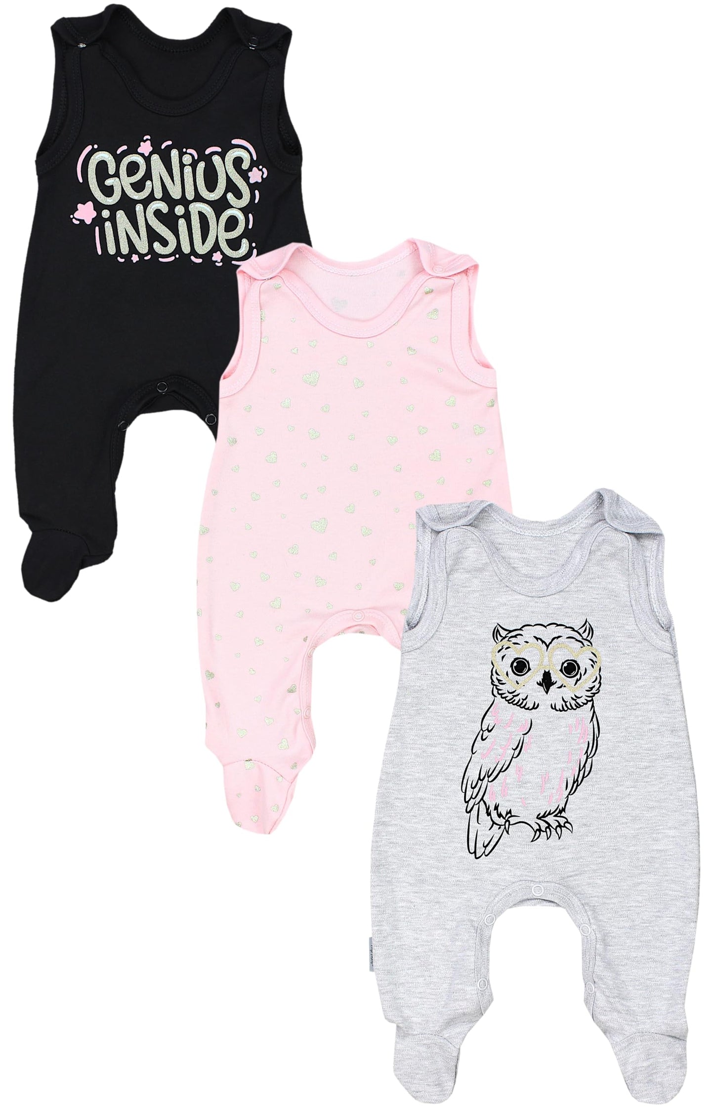TupTam Baby Mädchen Strampler mit Aufdruck Spruch 3er Pack