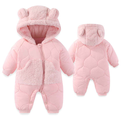 JiAmy Baby Snowsuit, Baby Boys Girls Winter Jumpsuit Romper Newborn Snow Overall for 3-24 Months