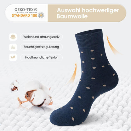 Mowenti Socken Mädchen 35-38 sportsocken strümpfe socks Mädchensocken bunte schwarz Streifen Punkte baumwollsocken 10 Paar