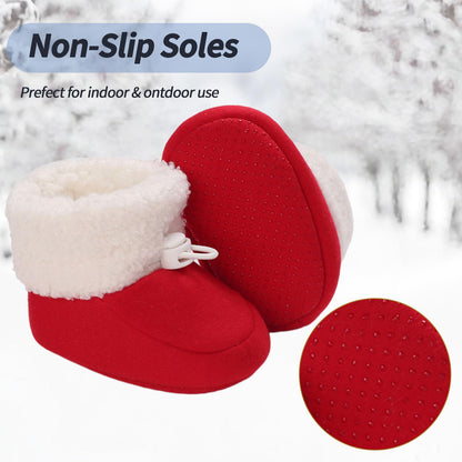 Baby Winter Shoes Warm Baby Shoes Winter Non-Slip Adjustable Newborn Snow Shoes First Walking Shoes Lined Thermal Fleece Crawling Shoes Slippers Winter Boots 0-18 Months