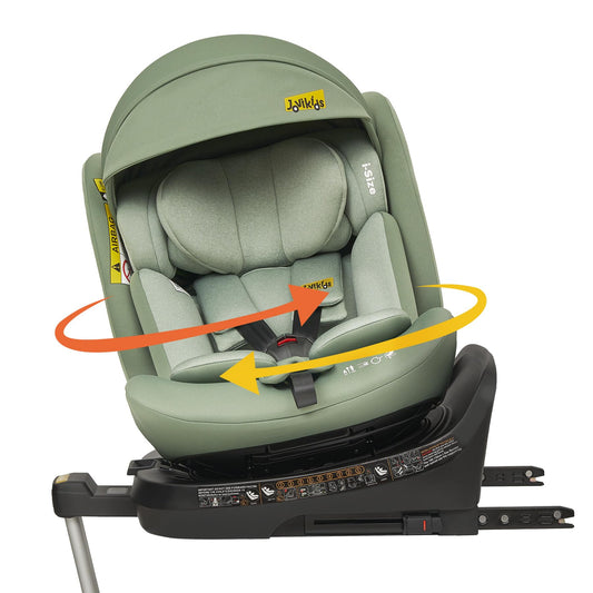 Jovikids 360° Drehbar Kindersitz mit ISOFIX, i-Size 40-150cm(ab Geburt -12 Jahre) Baby Autositz Reboarder mit Liegefunktion & Abnehmbar Vordach, ECE R129 (Rosa) - Meloni2