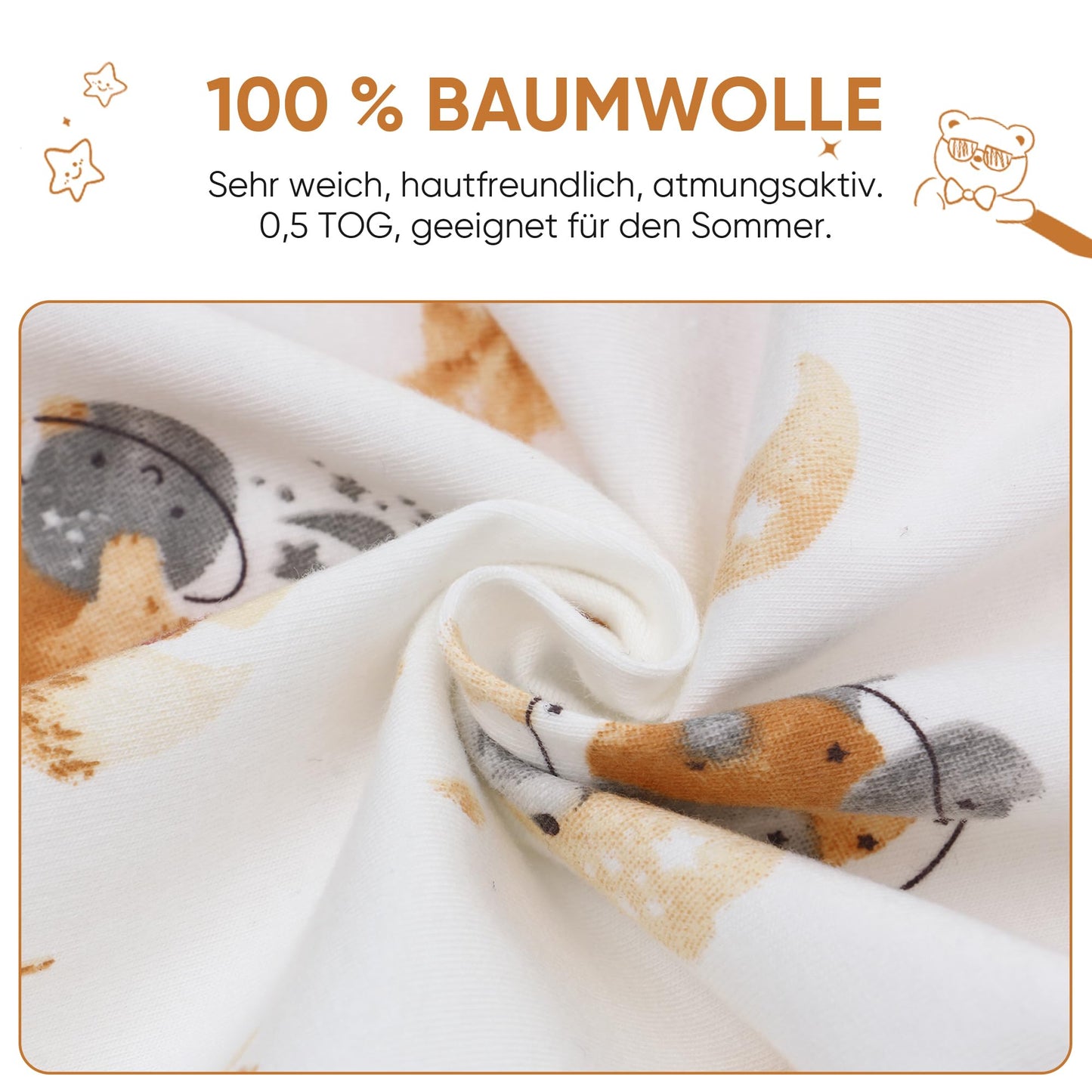 amo nenes 3er Pack Baby Strampler Neugeborene 0.5 Tog mit Füßen und Ärmel 100% Baumwolle Atmungsaktiv Baby Jungen Mädchen Overall, Baby Kleidung Langärmelige, 0-24 Monate