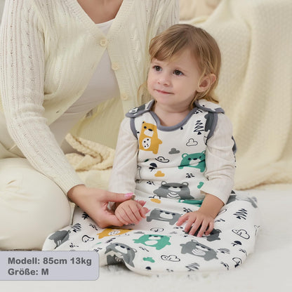 Baby Winter Sleeping Bag, Toddler Sleeping Bag, 2.5 Tog Sleeping Bag, 100% Cotton, Various Sizes from Newborn to 18 Months, All-Year-Round Sleeping Bag
