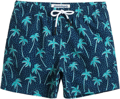 MaaMgic Boys’ Small Swimming Shorts, Quick-Drying Board Shorts with Mesh Lining, Pockets and Adjustable Drawstring