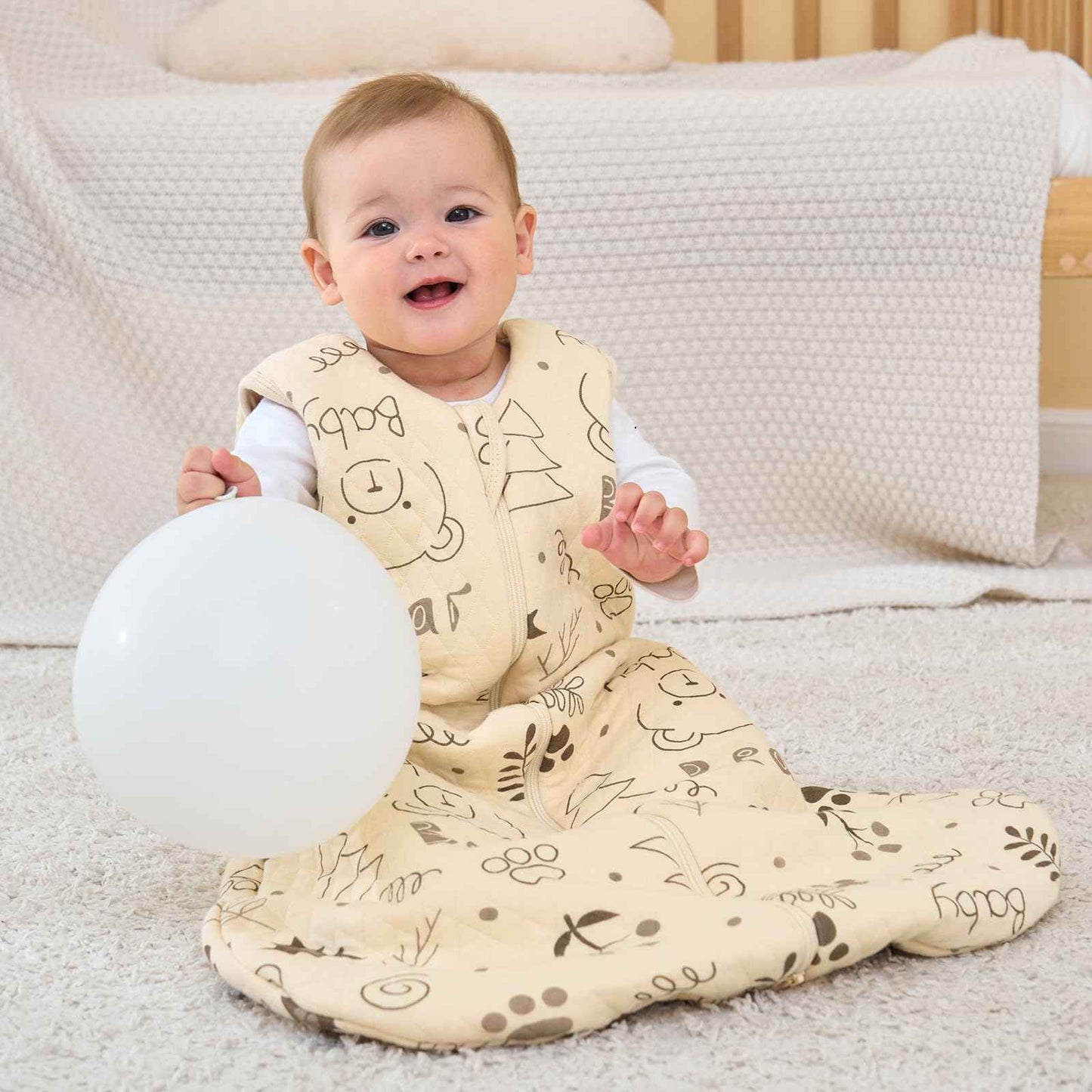 Looxii Baby Winter Sleeping Bag, Cotton, 2.5 Tog, Warm Winter Sleeping Bag, Soft Baby Sleeping Bag, Newborn in 6-12 Months, Perfect for Autumn, Winter